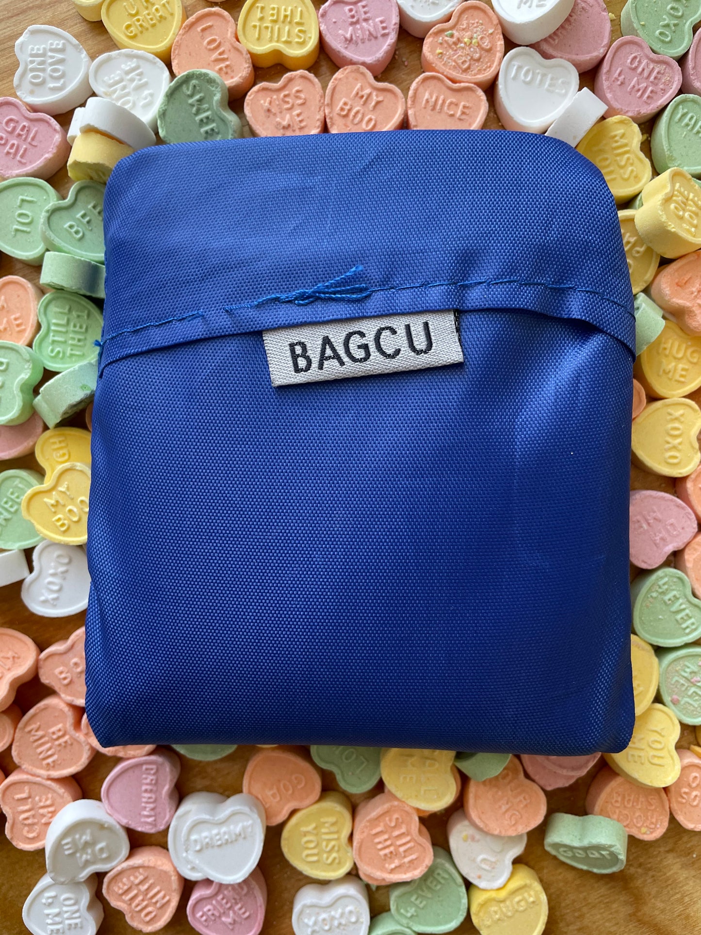 Fold & Go: Blue Polyester Reusable Bag - Your Portable Shopping Solution