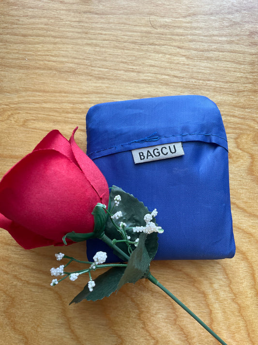 Fold & Go: Blue Polyester Reusable Bag - Your Portable Shopping Solution