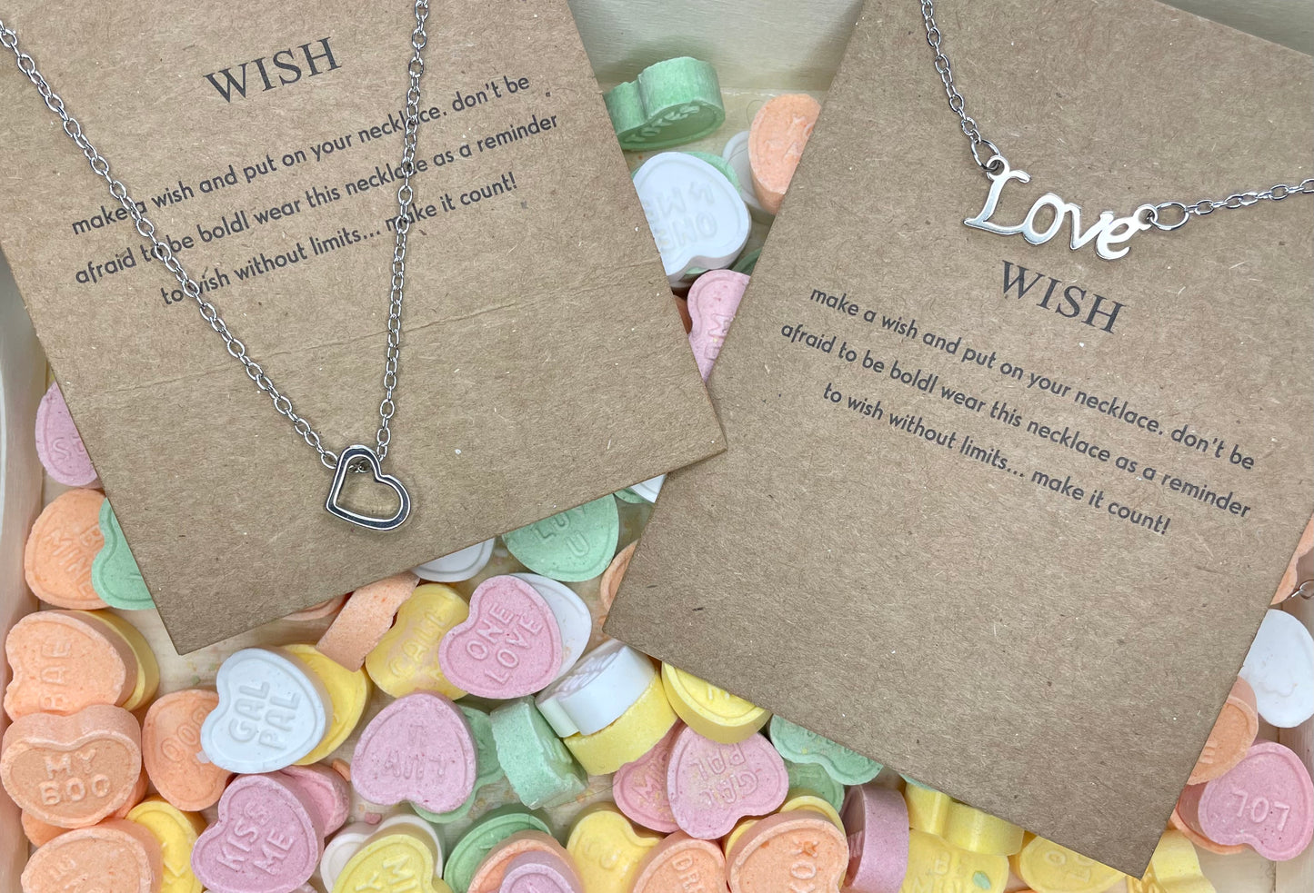 Stainless Steel Wish 16" Necklace - Open Heart